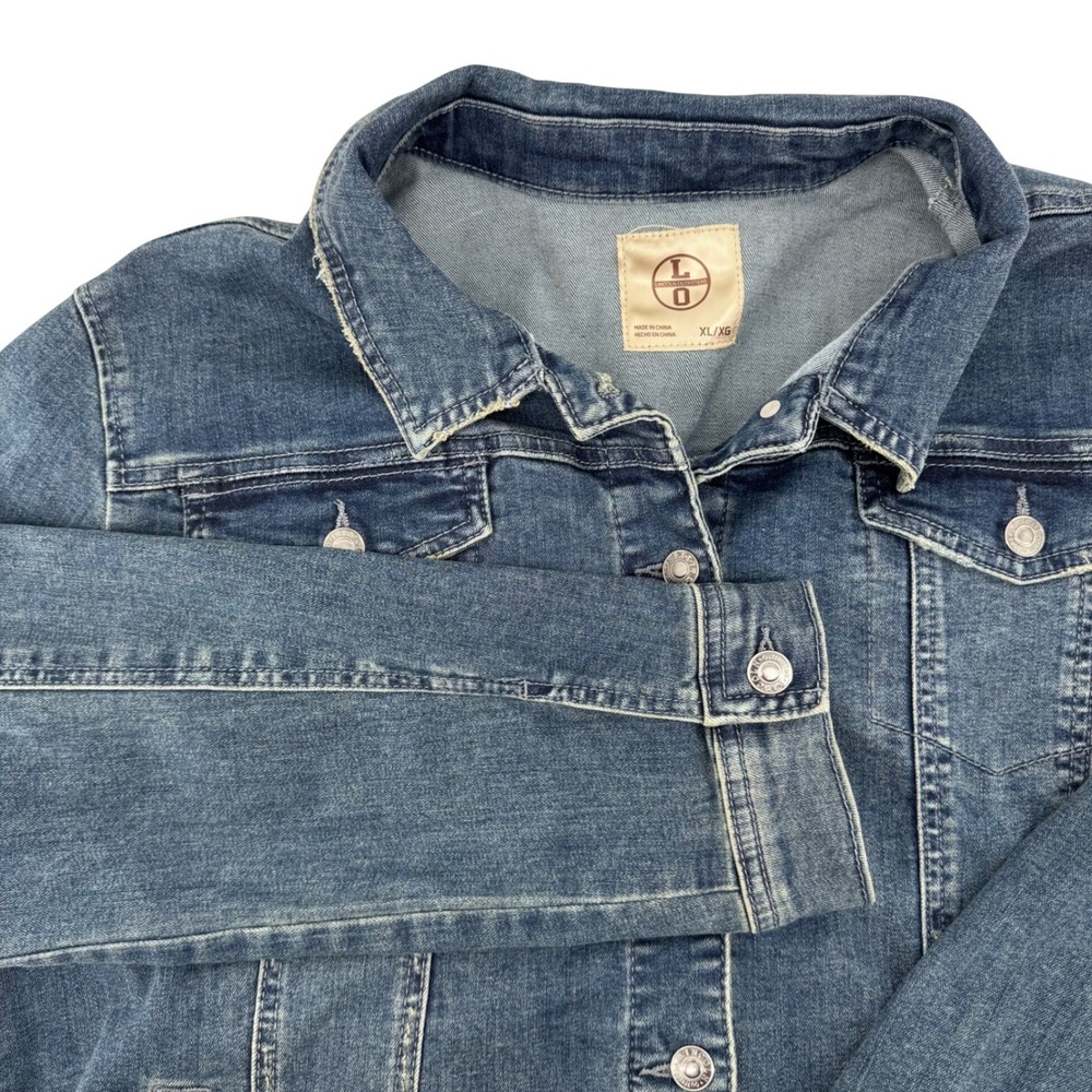 Lincoln Outfitters Denim Jacket Womens XL Blue Medium Wash Stretch Trucker - Picture 2 of 12